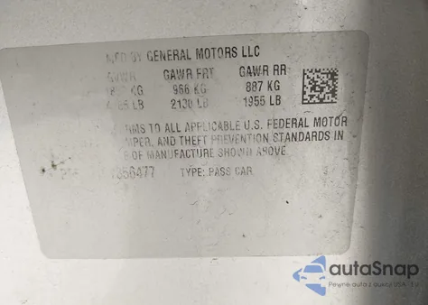 2012 Chevrolet Cruze 1Lt z USA, uszkodzony, nr VIN 1G1PF5SC1C7356477